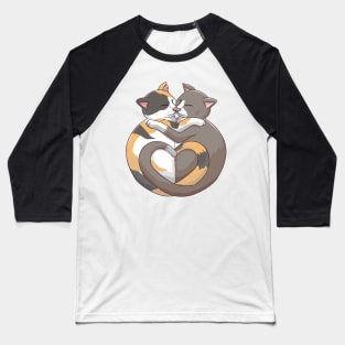 Cosy Kitties (Calico & Tuxedo) Baseball T-Shirt